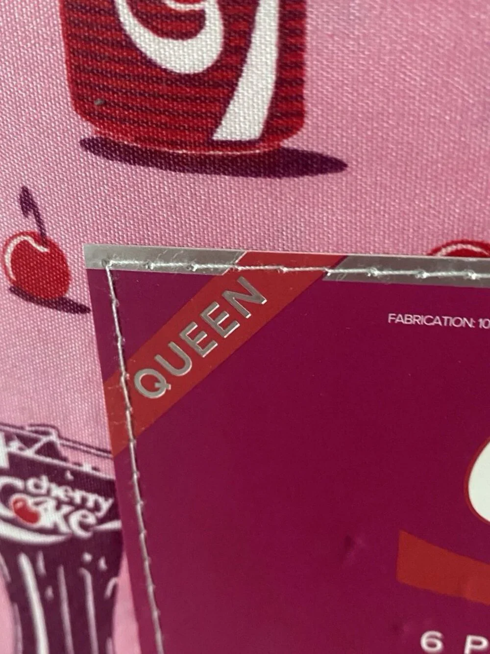 6 Piece Cherry Coke Outrageous Can QUEEN Size Sheet Set Bedding Pink Soft NEW